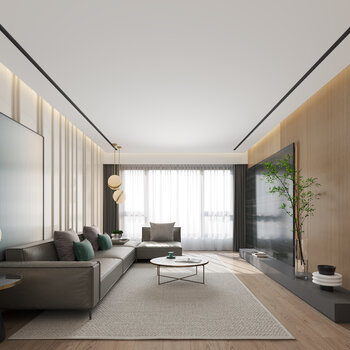 方磊 现代客厅3d模型
