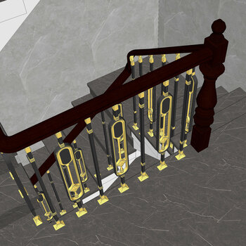 现代铝镁柱子楼梯