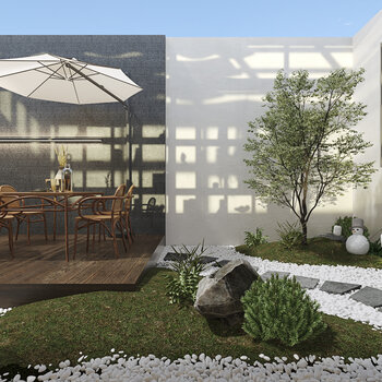 现代庭院3d模型