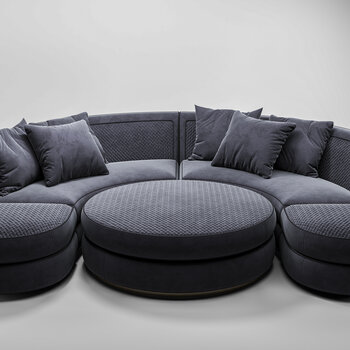 现代弧形沙发3d模型