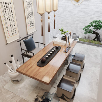 新中式茶室 3d模型