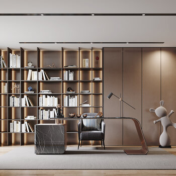 现代书房3d模型