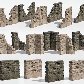 古代城市废墟3d模型