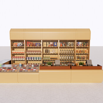 现代超市烟酒柜