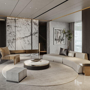 唐忠汉 现代客厅3d模型