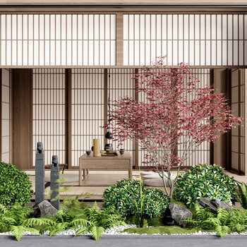 日式庭院景观小品su模型