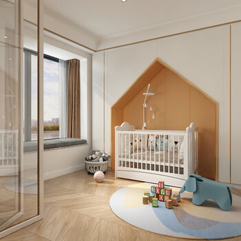 现代婴儿房3d模型下载