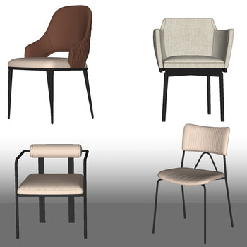 现代餐椅组合SU模型
