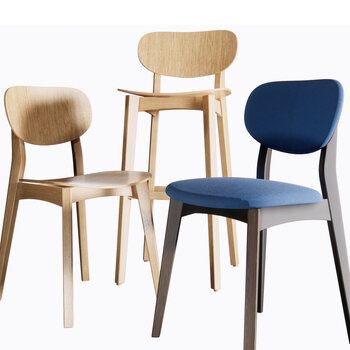现代实木单椅组合