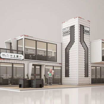 工业风咖啡厅3d模型