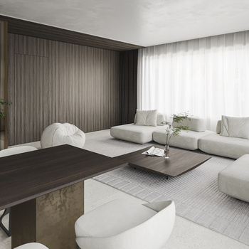 现代轻奢客厅3d模型