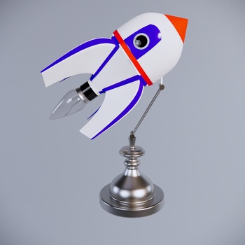 现代小火箭台灯 