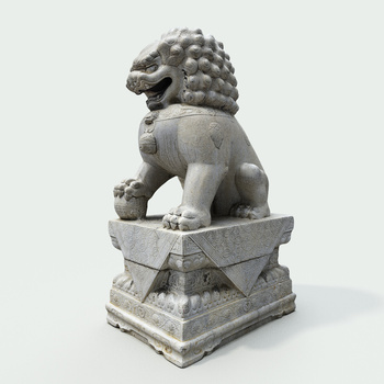 中式石狮子3d模型下载