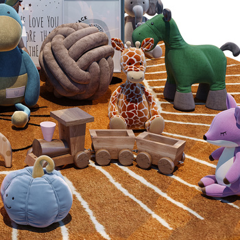 现代儿童毛绒玩具3d模型下载