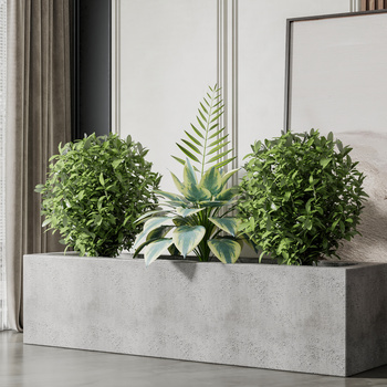 盆栽模型下载_3d新中式绿植花坛盆栽max模型免费下载_建e室内设计网