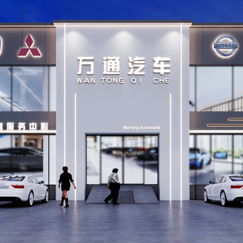 现代汽车4S店门头3d模型