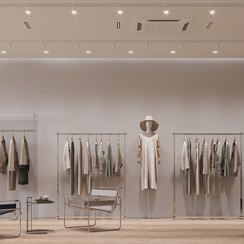 现代服装店3d模型下载
