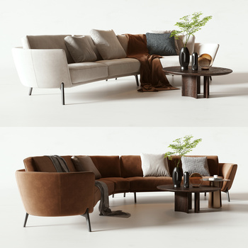 Leolux  现代沙发茶几组合3d模型