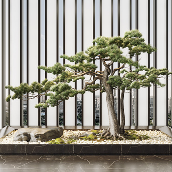 新中式松树景观小品