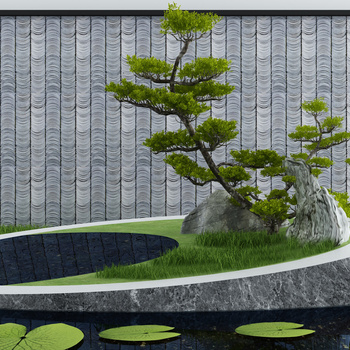 新中式景观小品3d模型