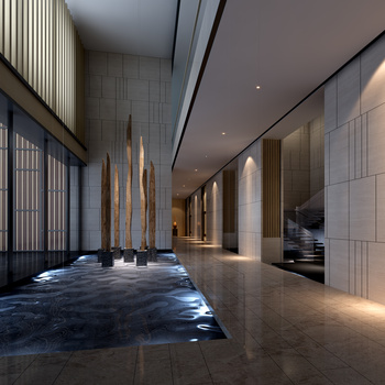 现代酒店走廊3d模型