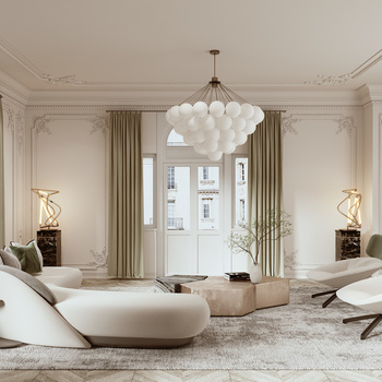 法式客厅3d模型