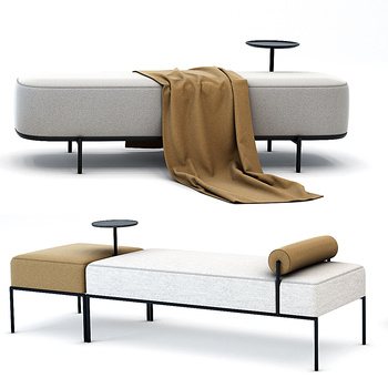 现代床尾凳3d模型
