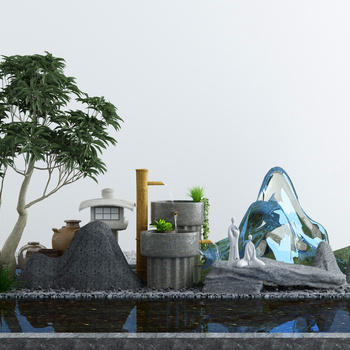 新中式庭院景观小品