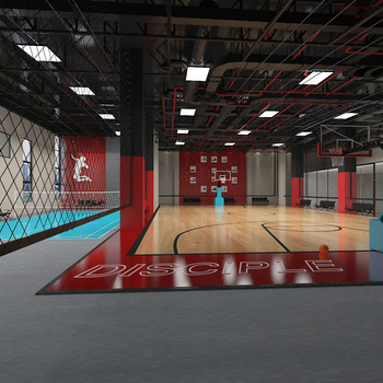 现代健身篮球馆3d模型