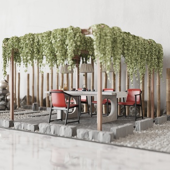 Brunner 新中式庭院茶室3d模型