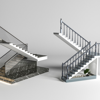 现代扶手楼梯3d模型