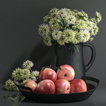 现代花瓶水果3d模型