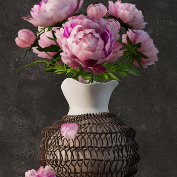 现代花瓶花艺 3d模型