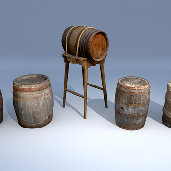 欧式古典酒桶 3d模型