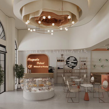 现代甜品咖啡厅3d模型