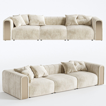 现代绒布沙发3d模型