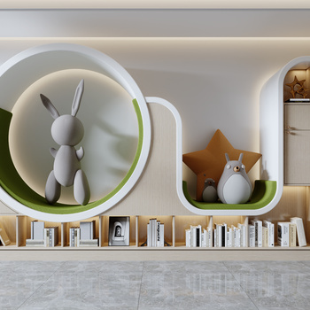 现代儿童书柜 3d模型