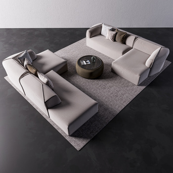 Moroso Massas 现代沙发茶几组合3d模型