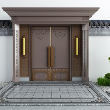 新中式庭院景观大门