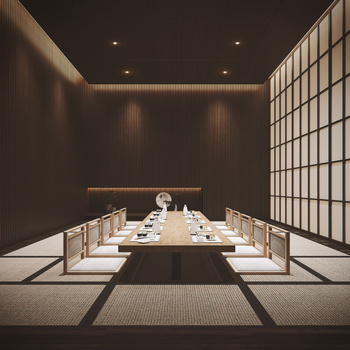 日式餐厅3d模型
