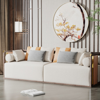 新中式双人沙发3d模型