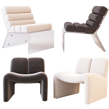 现代单人沙发组合3d模型