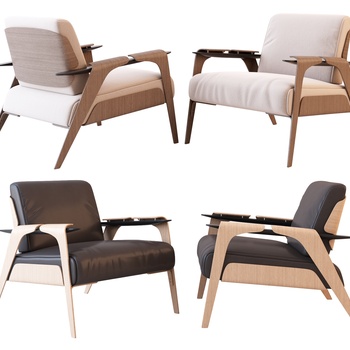 侘寂风单人休闲椅