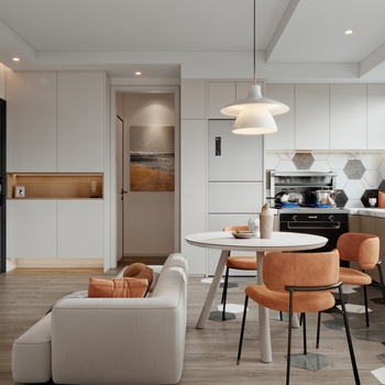 现代公寓客餐厅3d模型
