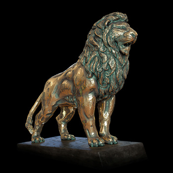 现代铜狮雕塑