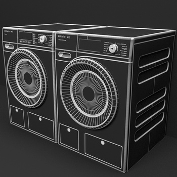 现代洗衣机3d模型下载