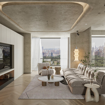 侘寂风客厅3d模型下载