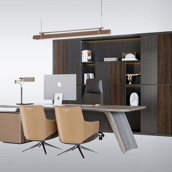 现代办公桌椅 3d模型