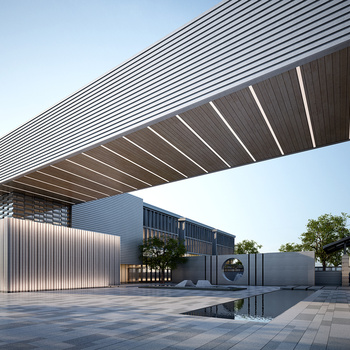 同款现货购买同款现代学校大门3d模型下载id:107958700灯光:材质:风格