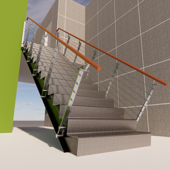 现代楼梯su模型下载